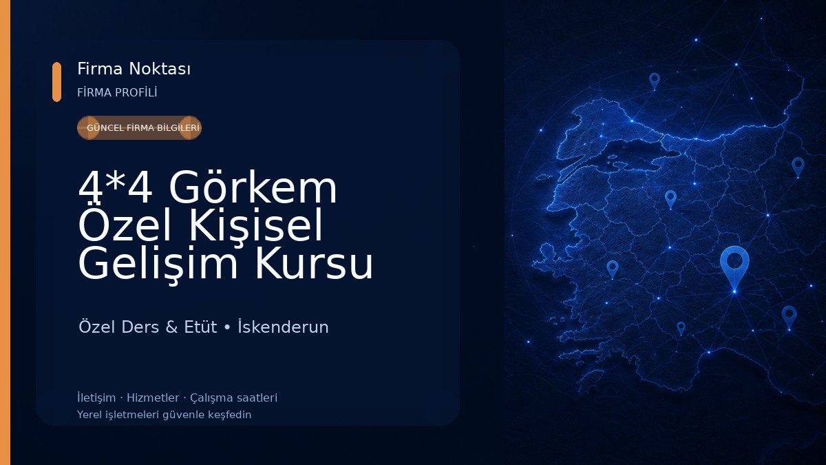 4*4 Görkem Özel Kişisel Gelişim Kursu Özel Ders & Etüt