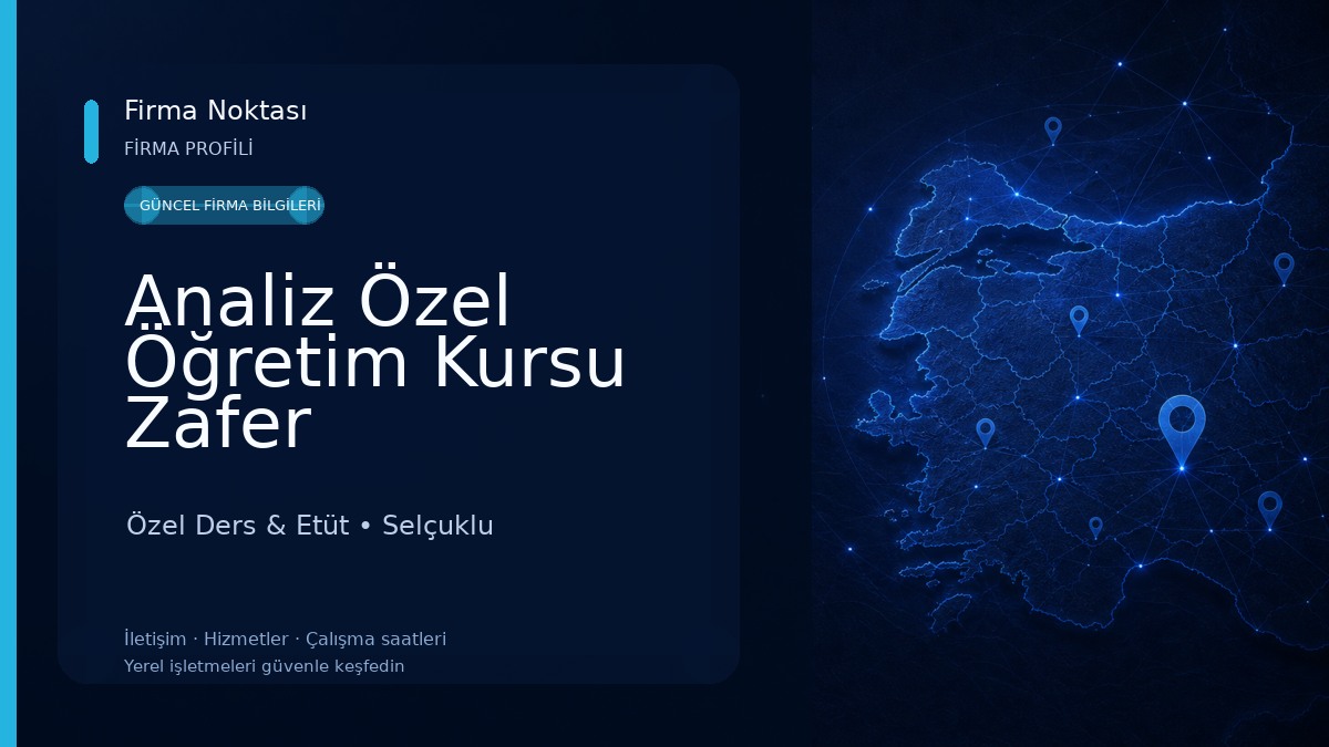 Analiz Özel Öğretim Kursu Zafer Özel Ders & Etüt