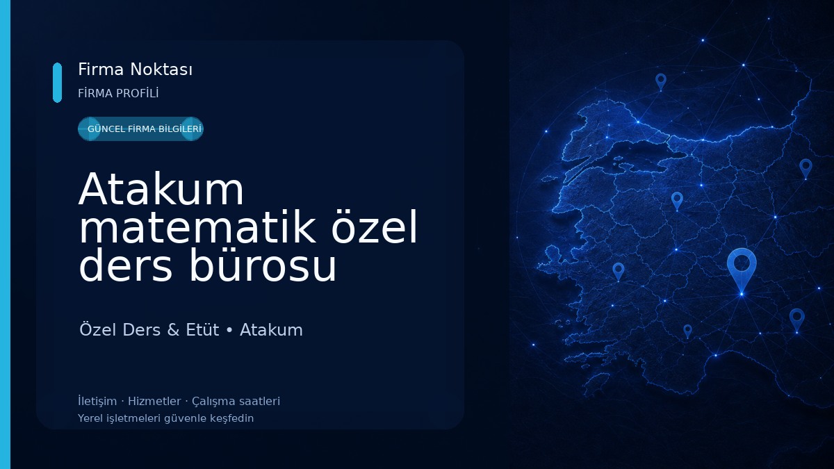 Atakum matematik özel ders bürosu Özel Ders & Etüt
