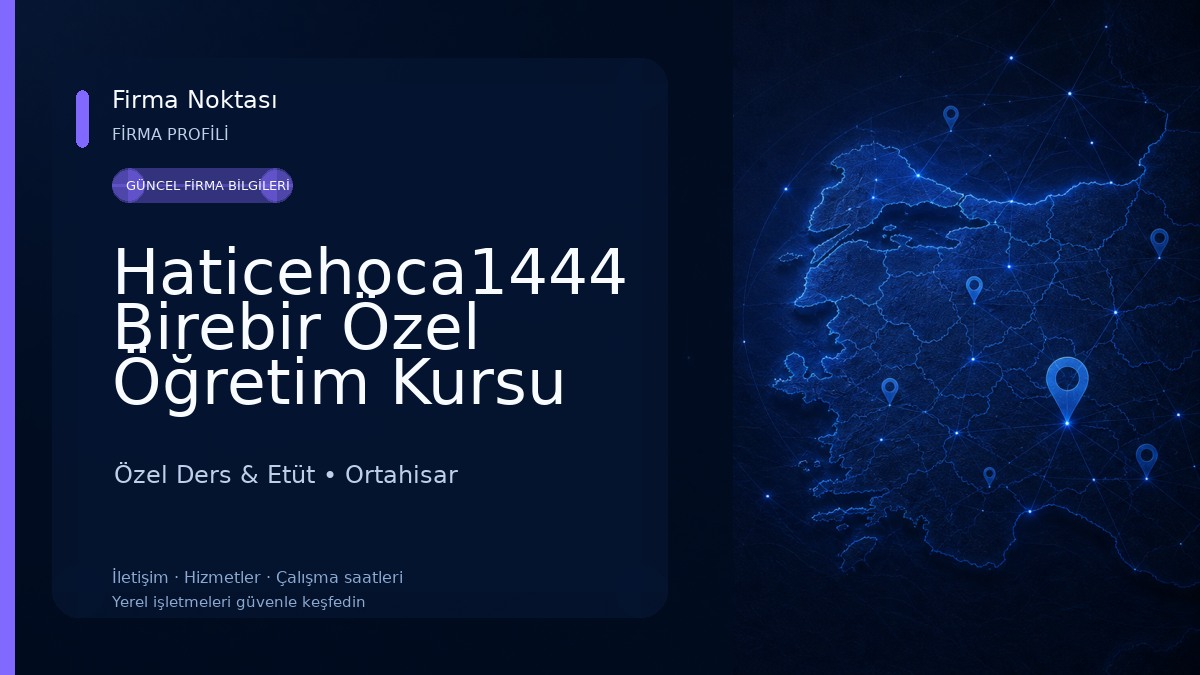 Haticehoca1444 Birebir Özel Öğretim Kursu Özel Ders & Etüt