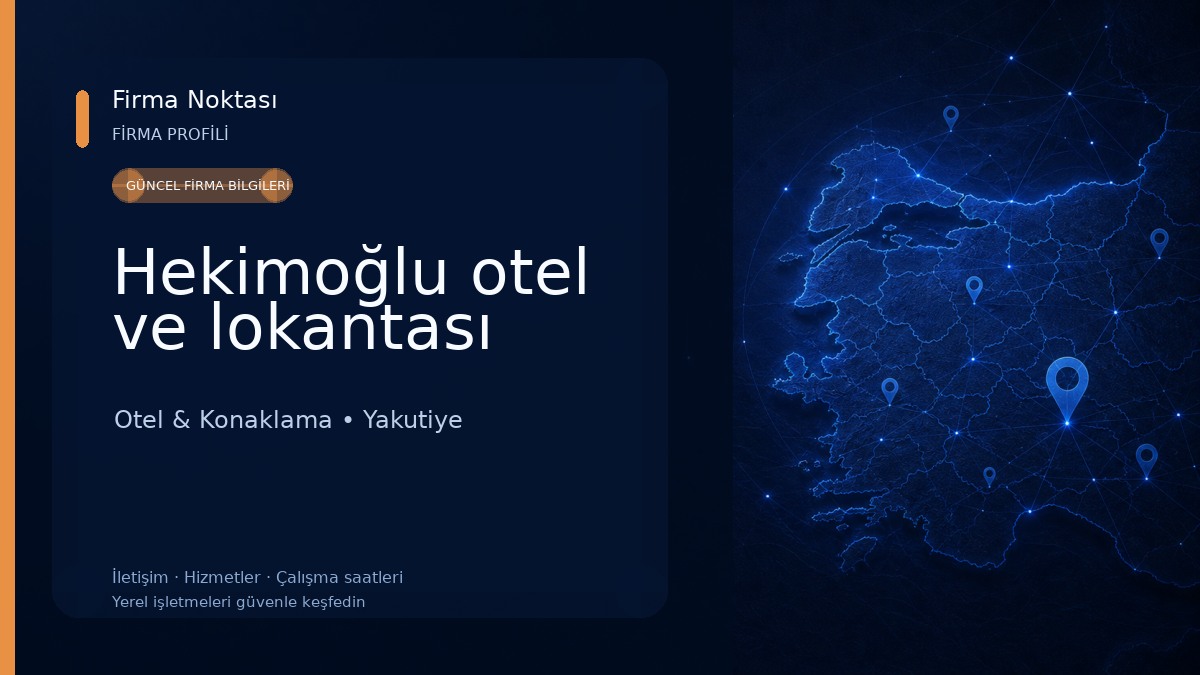 Hekimoğlu otel ve lokantası Otel & Konaklama