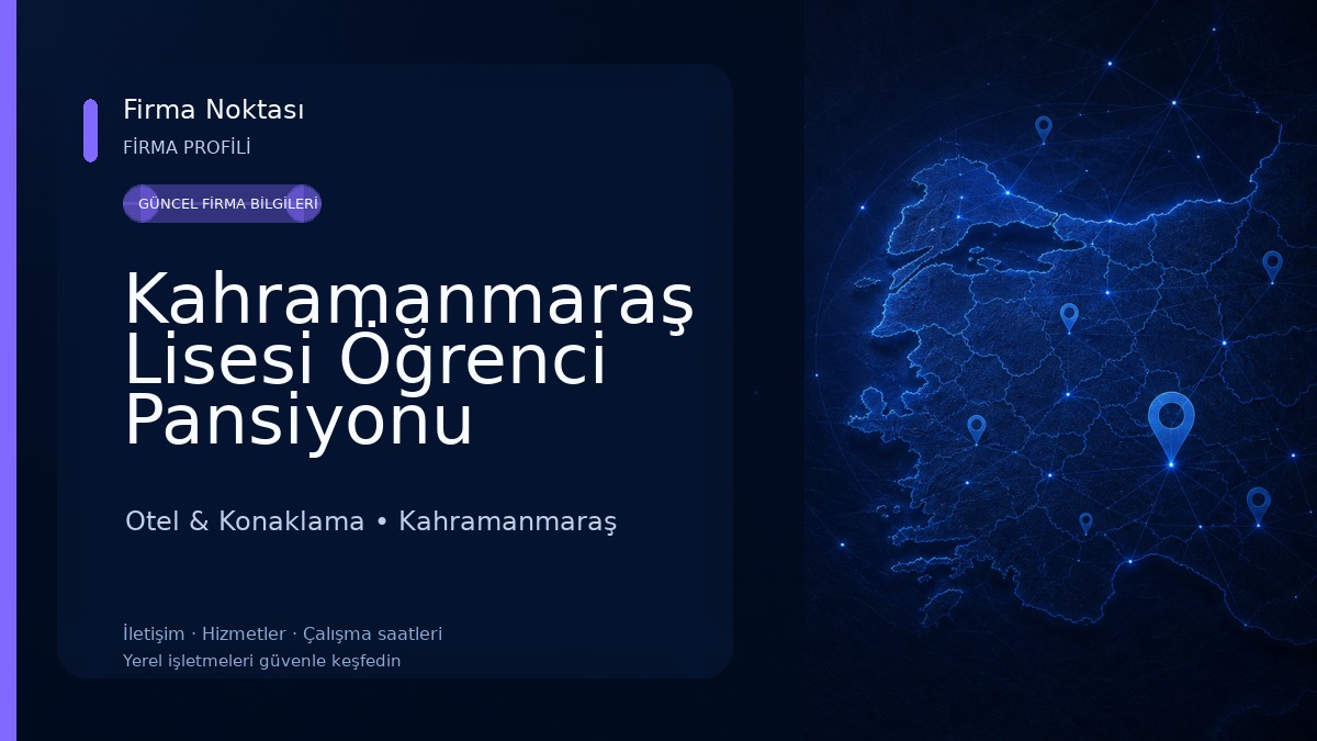 Kahramanmaraş Lisesi Öğrenci Pansiyonu Otel & Konaklama