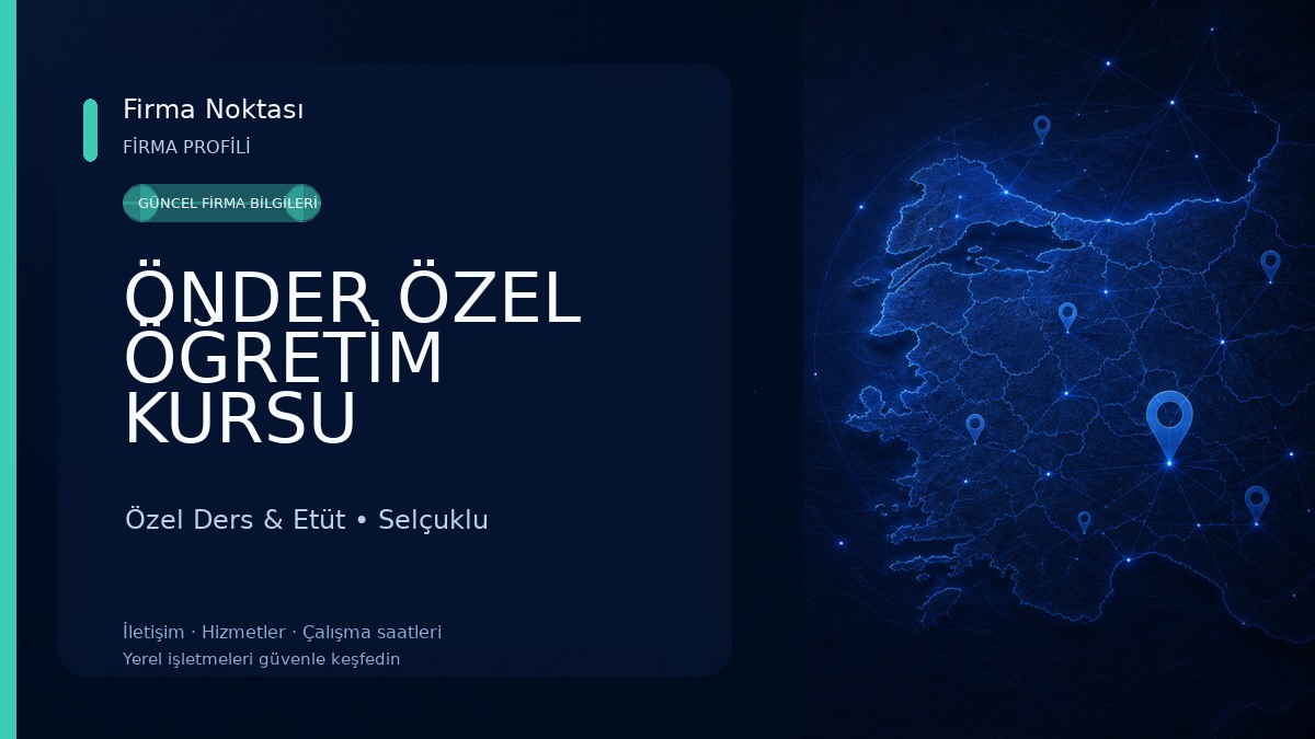 ÖNDER ÖZEL ÖĞRETİM KURSU Özel Ders & Etüt