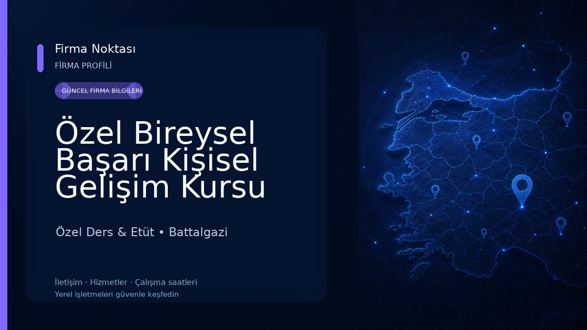 Özel Bireysel Başarı Kişisel Gelişim Kursu Özel Ders & Etüt
