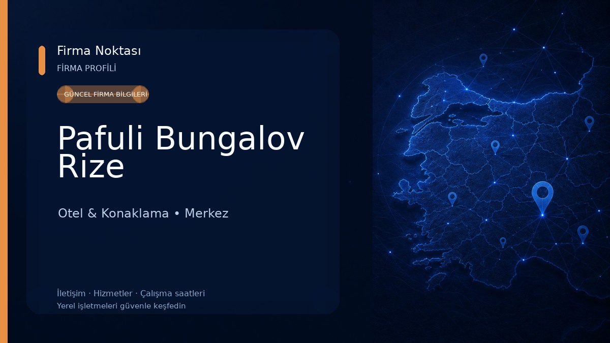 Pafuli Bungalov Rize Otel & Konaklama