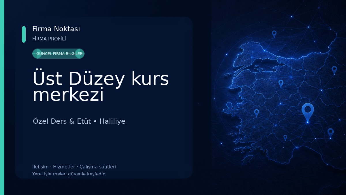Üst Düzey kurs merkezi Özel Ders & Etüt
